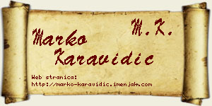 Marko Karavidić vizit kartica
